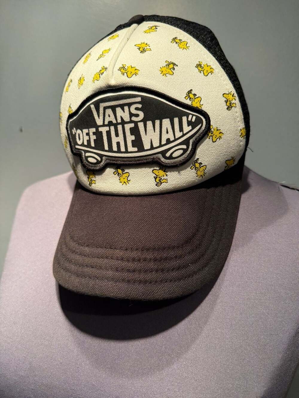 Vans Woodstock - Peanut’s SnapBack Trucker black baseball hat.